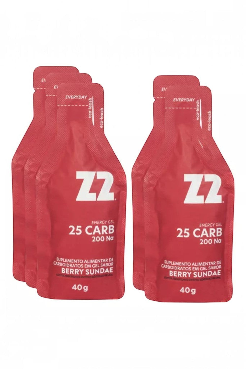 Caixa de sachês de gel de carboidrato SPORTBR Z2 sabor Berry Sundae para performance esportiva
