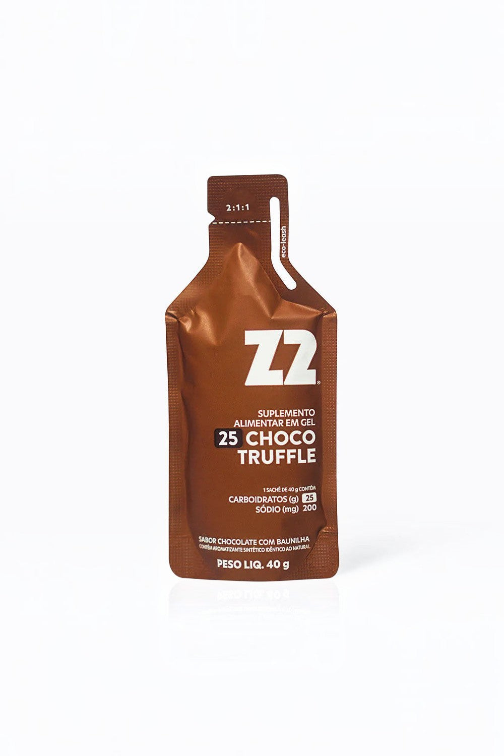 Sachê de gel de carboidrato Z2 sabor Choco Truffle da SPORTBR com 40g para energia rápida em treinos