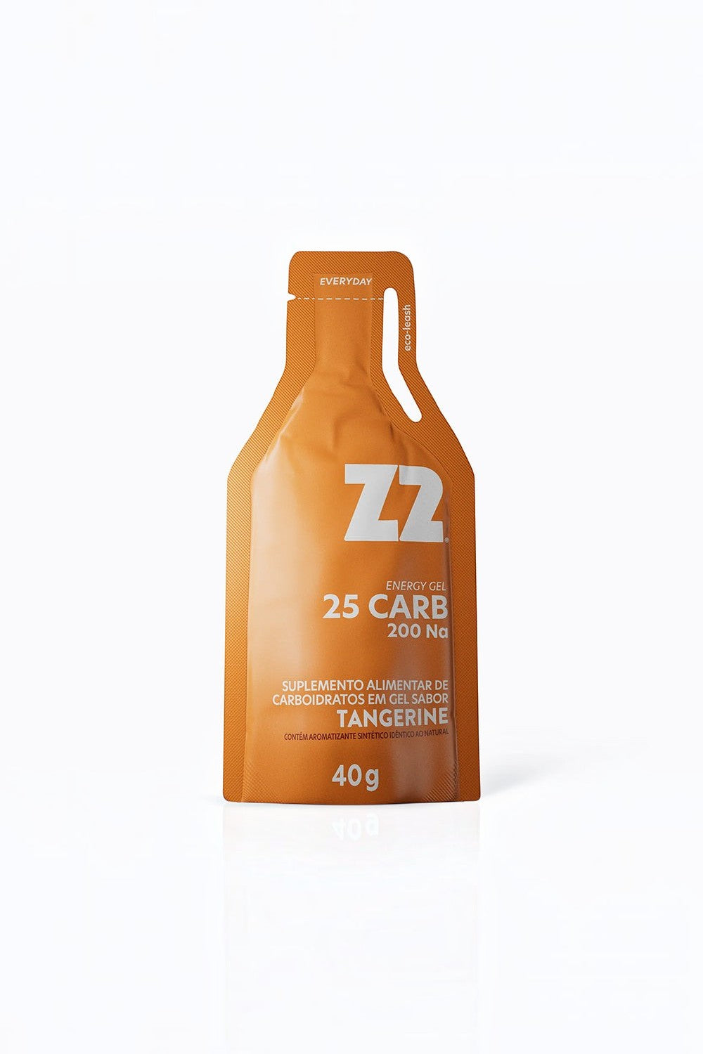 Sachê de gel de carboidrato SPORTBR Z2 sabor tangerina com 40g, ideal para energia rápida em treinos intensos