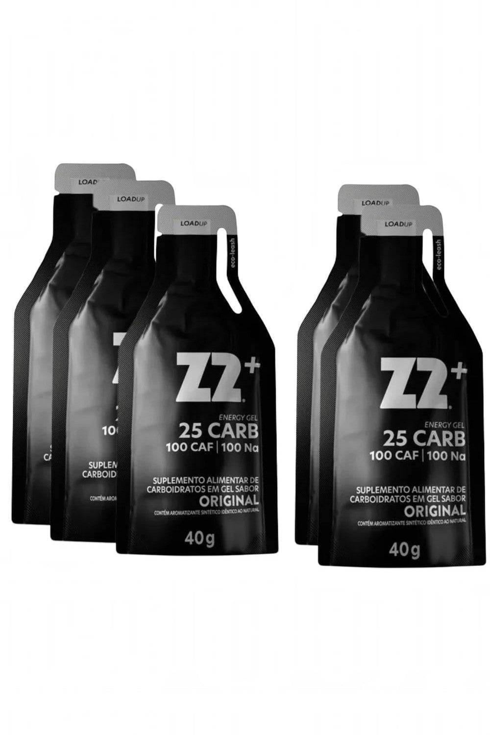 Caixa com sachês de gel de carboidrato SPORTBR Z2+ sabor original com cafeína e sódio para performance esportiva