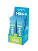 Caixa com 10 sachês de eletrólitos em pó sabor limão da HIDRA Dobro, zero açúcares.