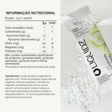 Sachê de eletrólitos em pó LIQUIDZ sabor Limonada Tropical da SPORTBR, com 5g de porção e ingredientes como sódio, magnésio e potássio.