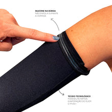SPORTBR manguito esportivo preto com silicone na borda para não enrolar e tecido tecnológico para evaporação do suor.