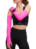 Manguito esportivo SPORTBR rosa com abertura para relógio e encaixe para dedo, ideal para corrida.