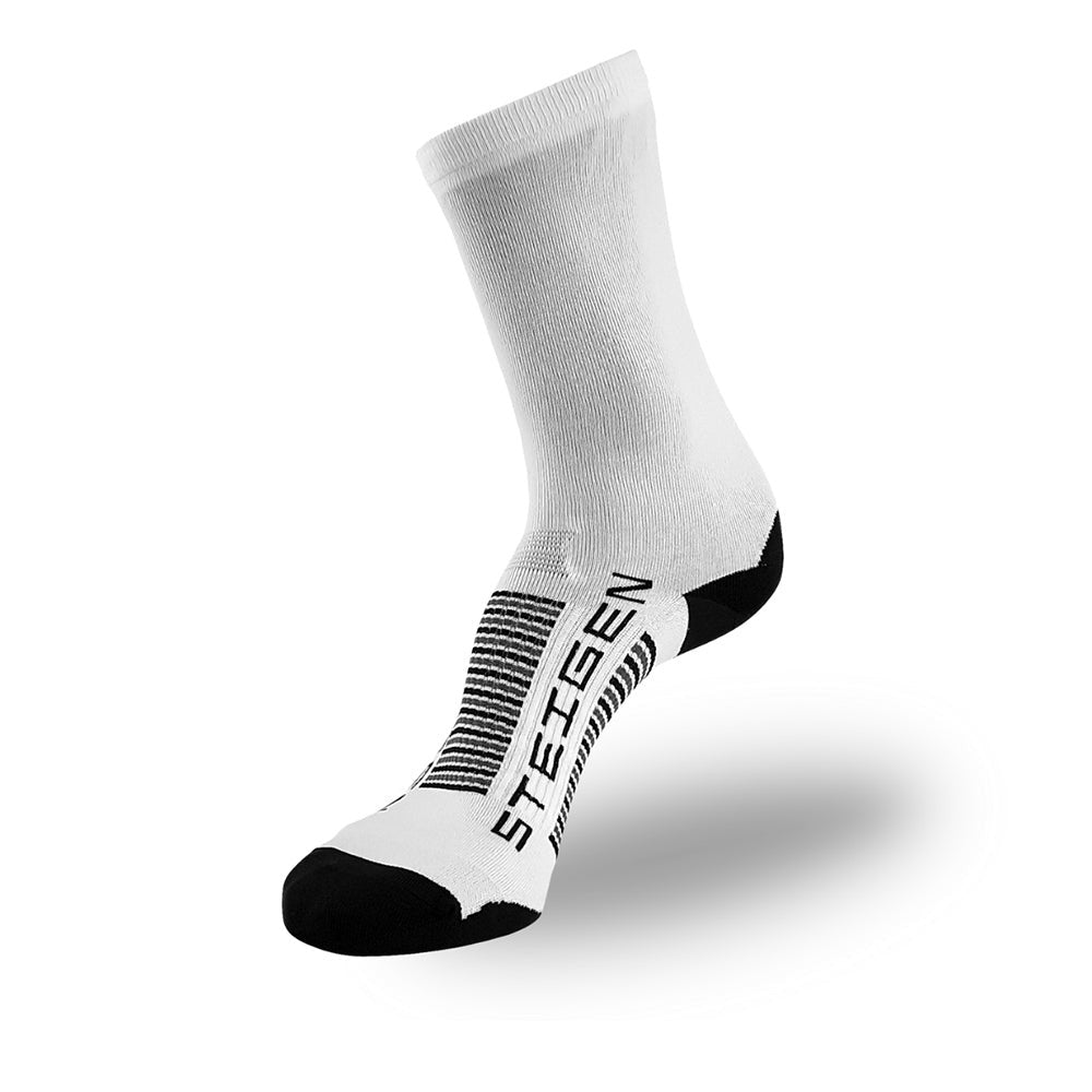 Meia cano alto branca da SPORTBR com detalhes em preto e logo da marca. Feita em nylon e lycra.