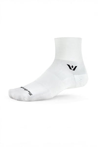 Meia de Compressão Swiftwick Aspire™ para Corrida e Ciclismo Two Cano Baixo - Branca