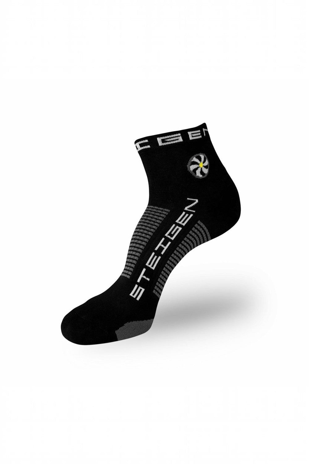 Meia de corrida SPORTBR Steigen cano baixo preta, sem costura, respirável e com tecnologia anti-bolhas.