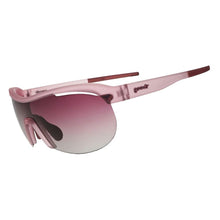 Óculos de corrida Goodr Human Energy Drink rosa translúcido com lentes polarizadas gradiente roxo. Proteção UV400.
