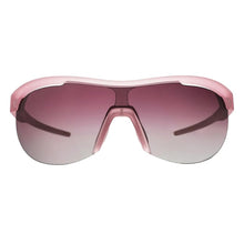 Óculos de corrida SPORTBR Human Energy Drink rosa translúcido com lentes polarizadas degradê roxo.