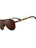 Óculos de sol aviador SPORTBR Amelia Earhart Ghosted Me com armação tartaruga e lentes marrons polarizadas.