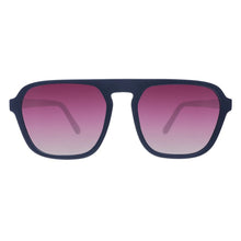 Óculos de sol SPORTBR Deja Vu Daydream azuis escuros com lentes degradê roxas polarizadas.