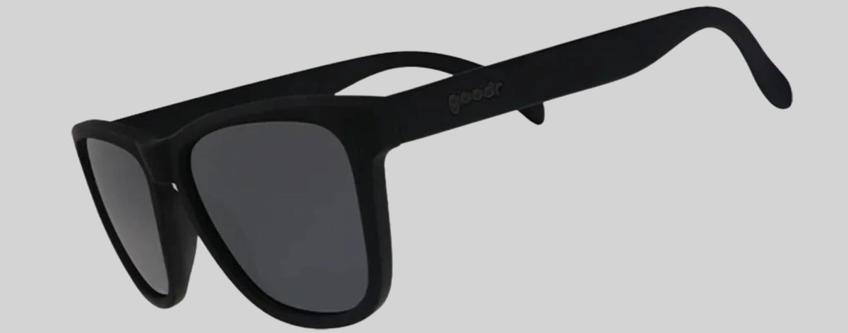 Óculos de sol pretos Goodr A Unicorn's Calamity, armação de propionato, lentes polarizadas com proteção UVA UVB.