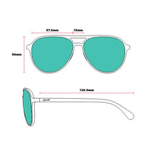 Óculos de sol Goodr Add the Chrome Package pretos com lentes polarizadas espelhadas cinza e proteção UVA UVB.
