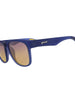 Óculos de sol Goodr Electric Beluga Boogaloo azuis com lentes amarelas polarizadas e proteção UV400.