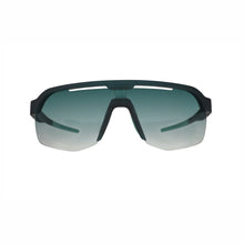 Óculos de sol Goodr Electric Zen Machine verde azulado escuro, lentes polarizadas com proteção UVA UVB.