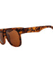 Óculos de sol Goodr Hellhound Hallucinations grandes, armação tartaruga, lentes marrons polarizadas com proteção UV400.
