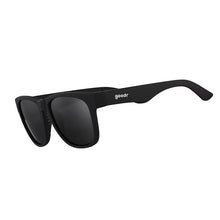 Óculos de sol Goodr Hooked On Onyx pretos, armação grande de propionato, lentes polarizadas com proteção UVA UVB.