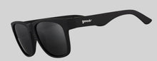 Óculos de sol Goodr Hooked On Onyx pretos, armação grande de propionato, lentes polarizadas com proteção UVA UVB.