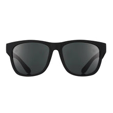 Óculos de sol Goodr Hooked On Onyx pretos, armação grande de propionato, lentes polarizadas com proteção UVA UVB.