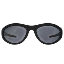 Óculos de sol Goodr Outruns Own Shadow pretos, lentes polarizadas com proteção UVA UVB, ideais para corrida.