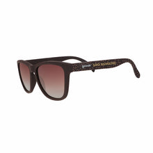 Óculos de sol SPORTBR Feliz Pace Novo São Silvestre marrom com lentes polarizadas e estampa de brigadeiro.