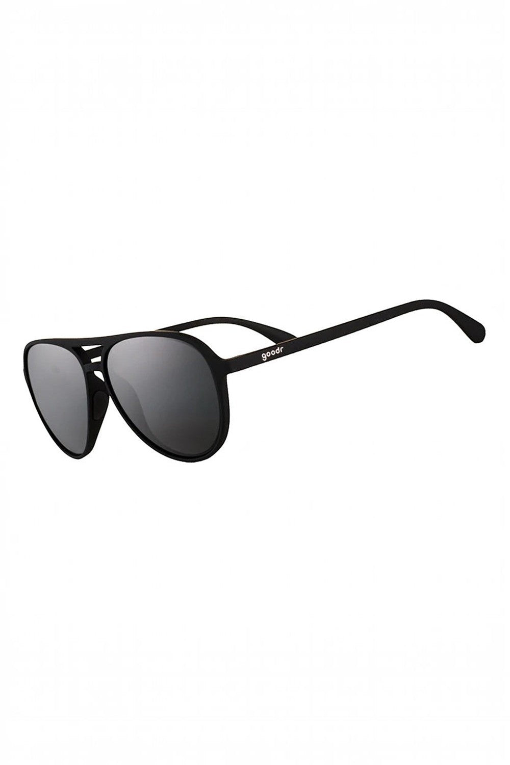 Óculos de sol SPORTBR Goodr Operation Blackout com armação e lentes pretas polarizadas, ideal para corrida.