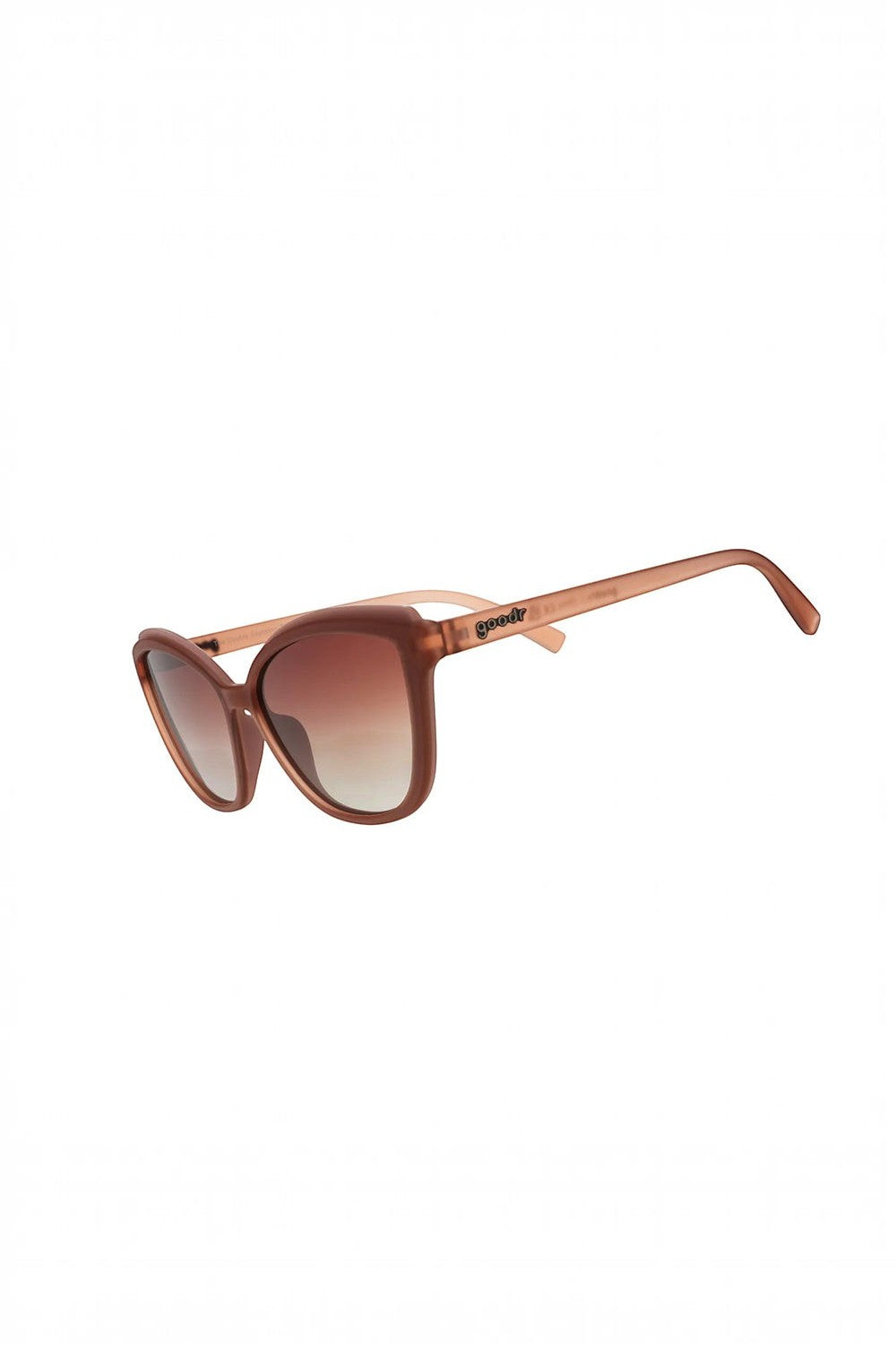 Óculos de sol SPORTBR Goodr Pounce G cat-eye marrom espresso com lentes degradê polarizadas