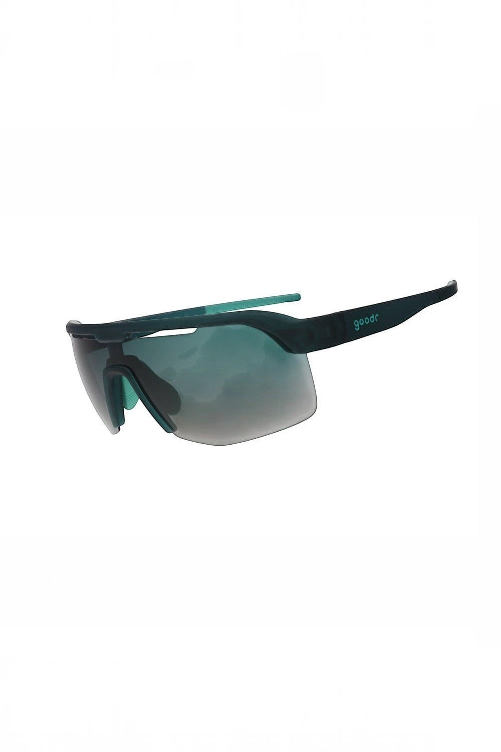 Óculos de sol SPORTBR Goodr Electric Zen Machine com armação verde azulada e lentes polarizadas para corrida