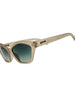 Óculos de sol Goodr Dulce De Leche Luxe cinza translúcido com lentes degradê verde-escuro polarizadas.