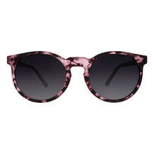 Óculos de sol Goodr Fluent In Silence rosa com armação estampada e lentes pretas polarizadas.
