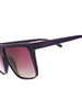 Óculos de sol Goodr Keeping a High Profile rosa com lentes roxas polarizadas e proteção UVA UVB.