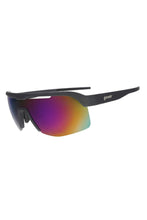 Óculos de sol SPORTBR Goodr com armação grafite e lentes espelhadas coloridas, ideal para corrida e esportes.