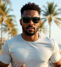 SPORTBR Óculos de Sol Goodr Mint Julep Electroshocks grandes, armação verde, lentes polarizadas espelhadas com proteção UVA UVB.