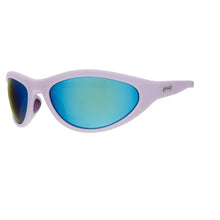 Óculos de sol Goodr In My Periwinkle Prime azuis com lentes espelhadas polarizadas para corrida.