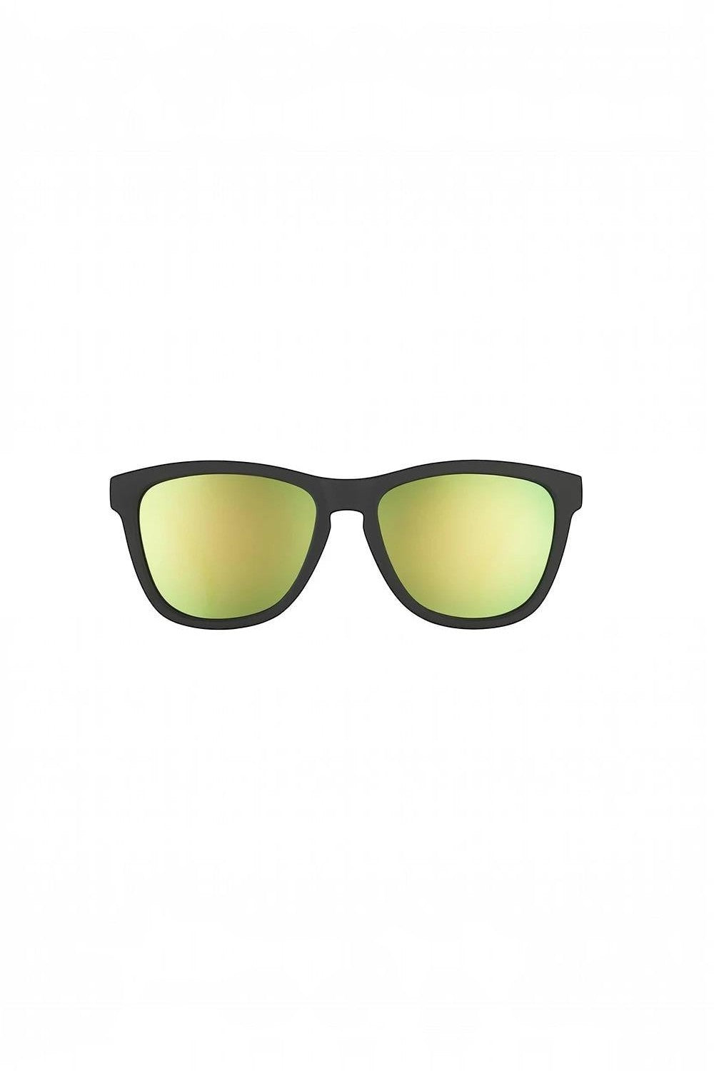 Óculos de sol SPORTBR Goodr modelo OG com armação preta fosca e lentes espelhadas verdes polarizadas para corrida.