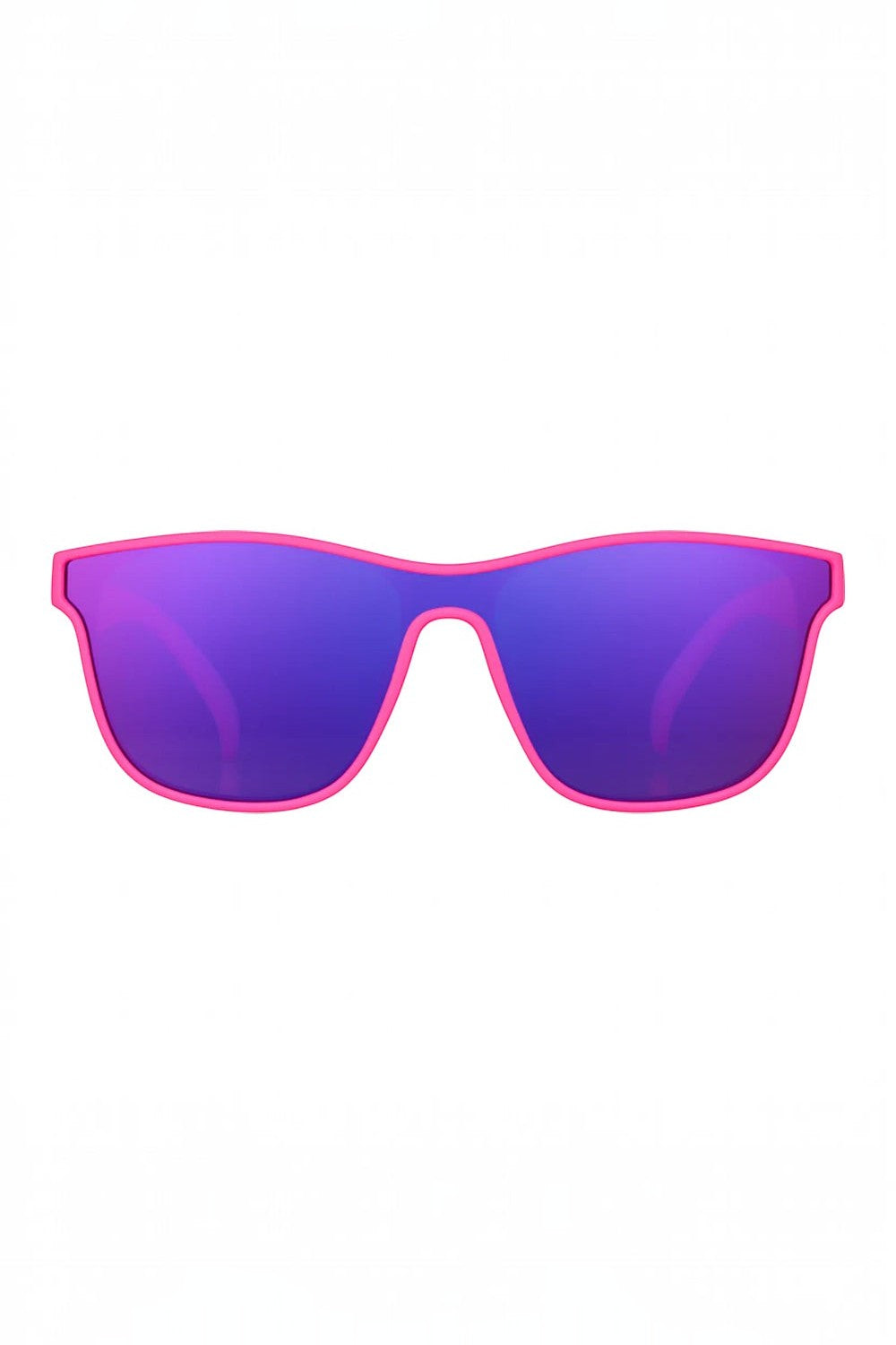 Óculos de sol SPORTBR Goodr VRG rosa com lentes espelhadas roxas polarizadas para corrida