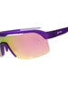 Óculos de sol Goodr Tentacle Tag Champion roxos com lentes espelhadas rosa e proteção UV400, ideais para corrida.