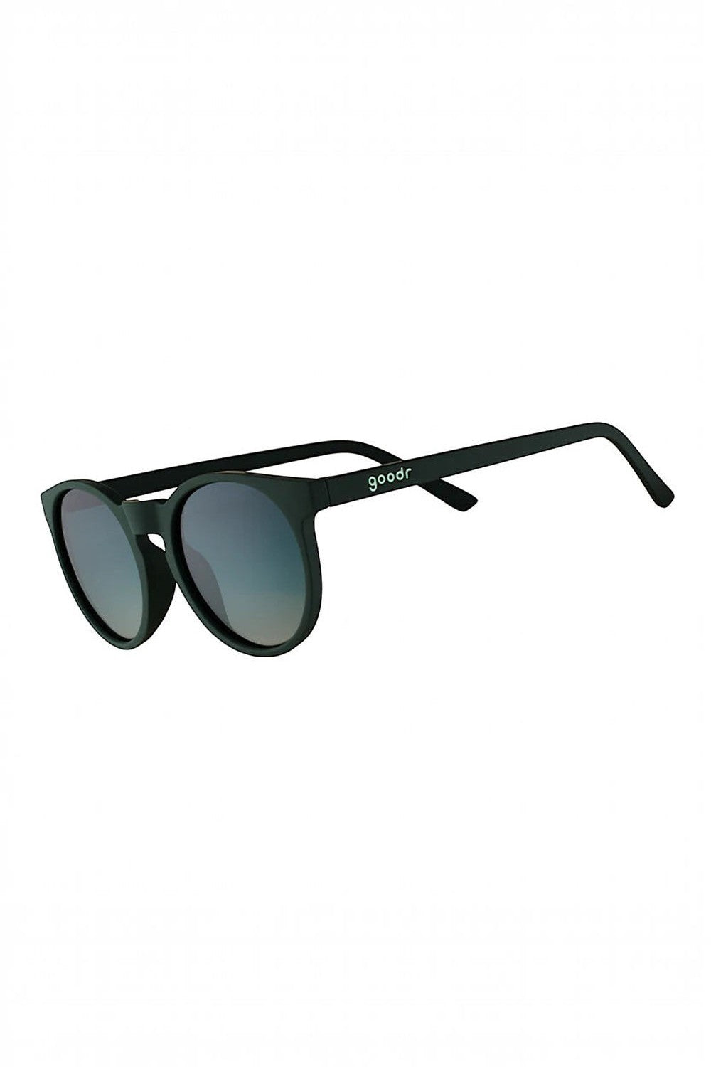 Óculos de sol SPORTBR Goodr Circle G verde com lentes polarizadas espelhadas, ideal para corrida e esportes ao ar livre.