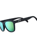 Óculos de sol Goodr Vincent s Absinthe Night Terrors pretos com lentes espelhadas verdes polarizadas, ideais para corrida.