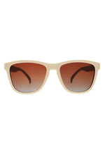 Óculos de sol SPORTBR Goodr Toasted Marshmallow Magic com armação bege e lentes polarizadas em degradê fumê