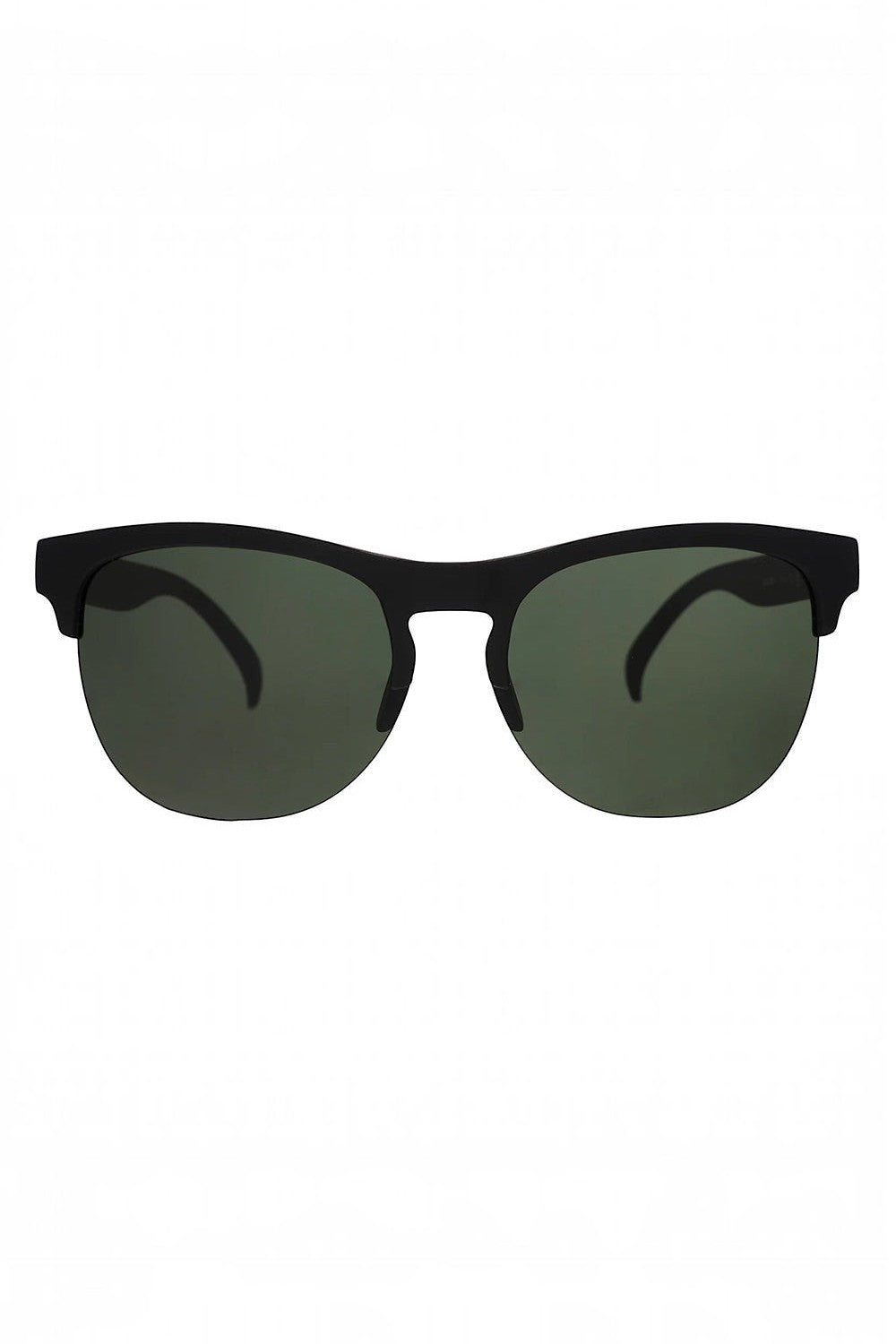 Óculos de sol SPORTBR Goodr Members Only Misfit com armação preta fosca e lentes verdes polarizadas para corrida.