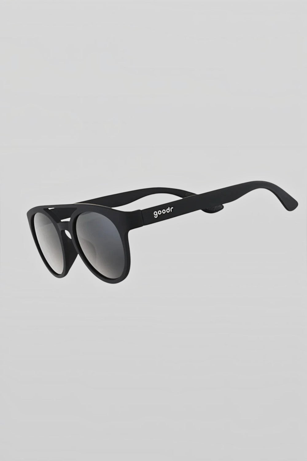 Óculos de sol SPORTBR Goodr Professor 00G preto com lentes polarizadas, ideal para corrida e esportes ao ar livre.