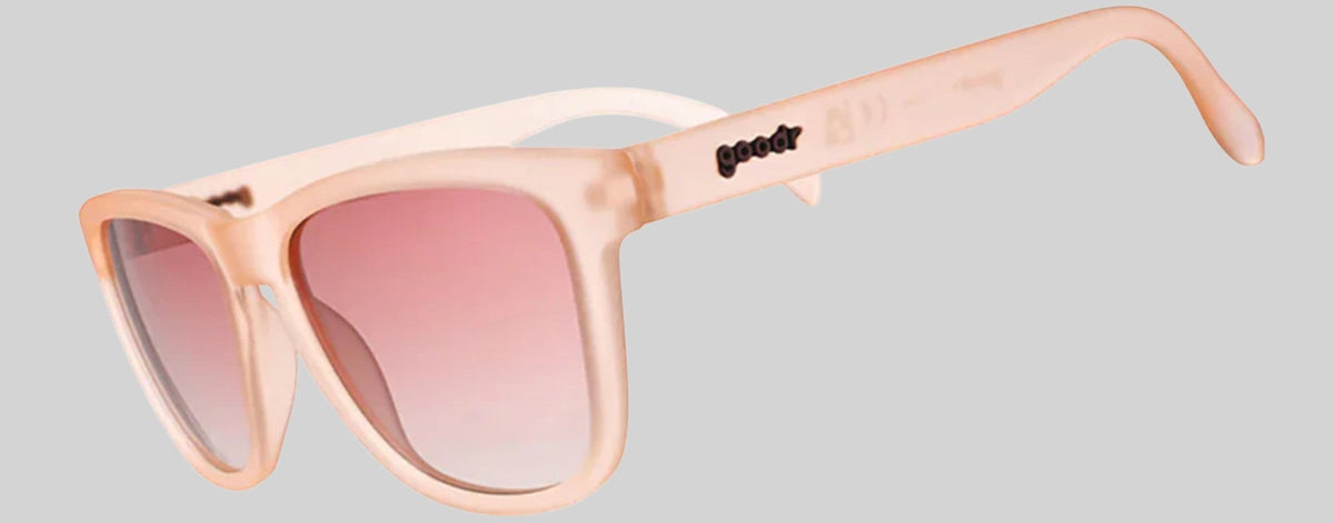Óculos de sol SPORTBR Goodr Don't Make Me Blush rosa com armação de propionato e lentes polarizadas para corrida
