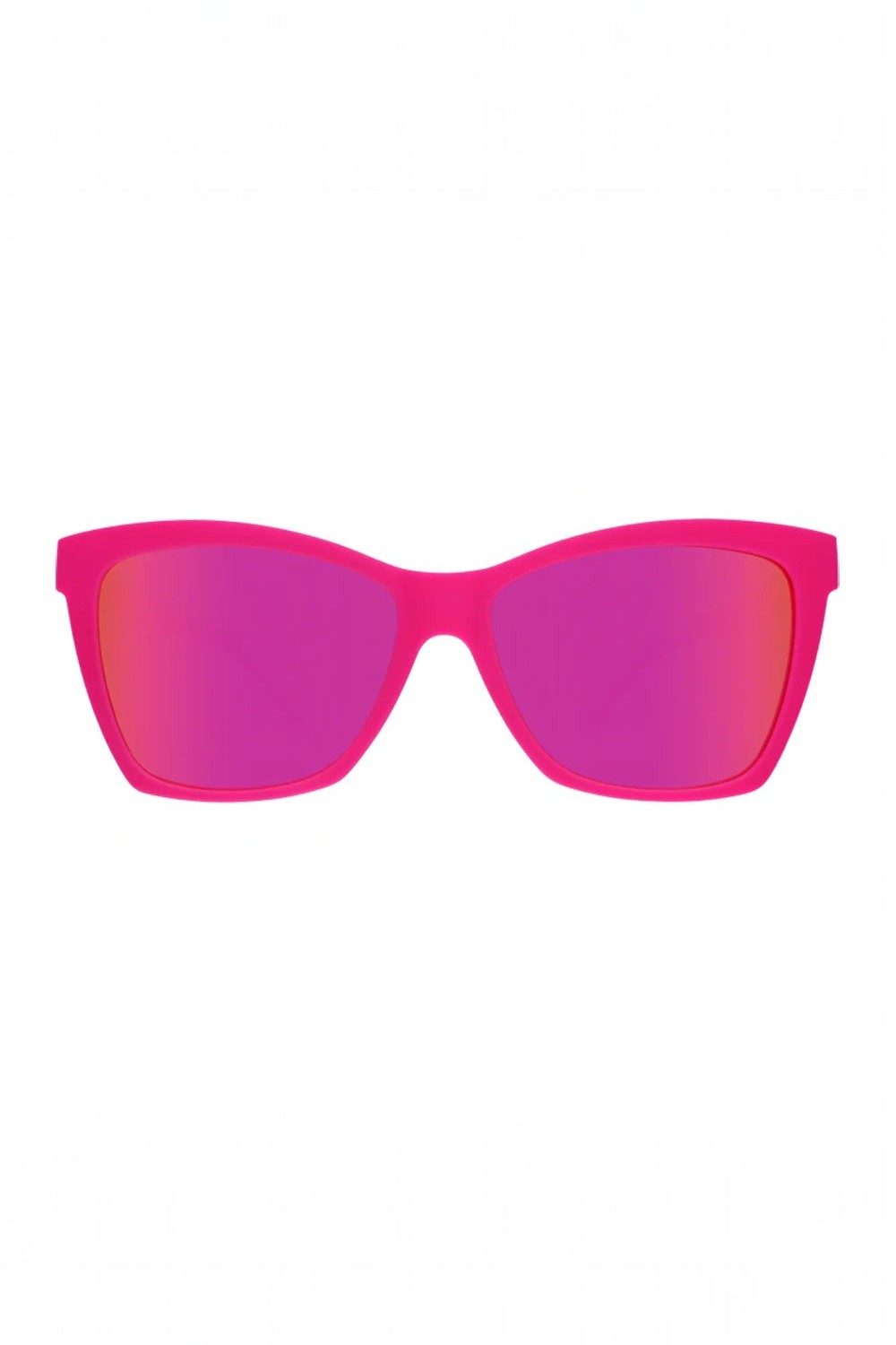 Óculos de sol SPORTBR Goodr Approaching Cult Status rosa com lentes espelhadas polarizadas para corrida.