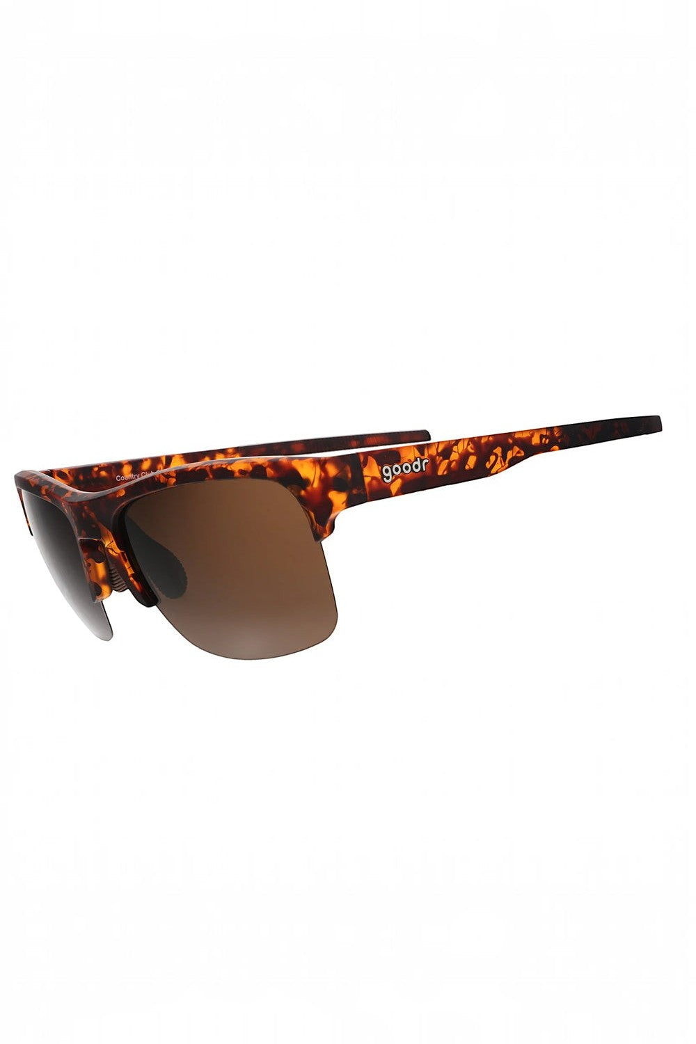 Óculos de sol SPORTBR Goodr Country Club Crasher com armação tartaruga e lentes marrons polarizadas para corrida