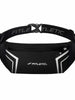 Pochete preta Fitletic Blitz com zíper e detalhes refletivos, ideal para corrida e uso diário.
