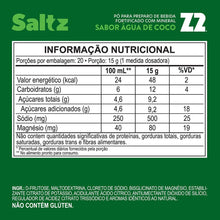 SPORTBR Pote Saltz 500 Z2 300g, pó para preparo de bebida com sabor água de coco, rico em sódio e magnésio.