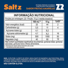 SPORTBR Pote Saltz 1000 Z2 300g com sabor Frutas Amarelas, pó para preparo de bebida fortificado com mineral, alto teor de eletrólitos.