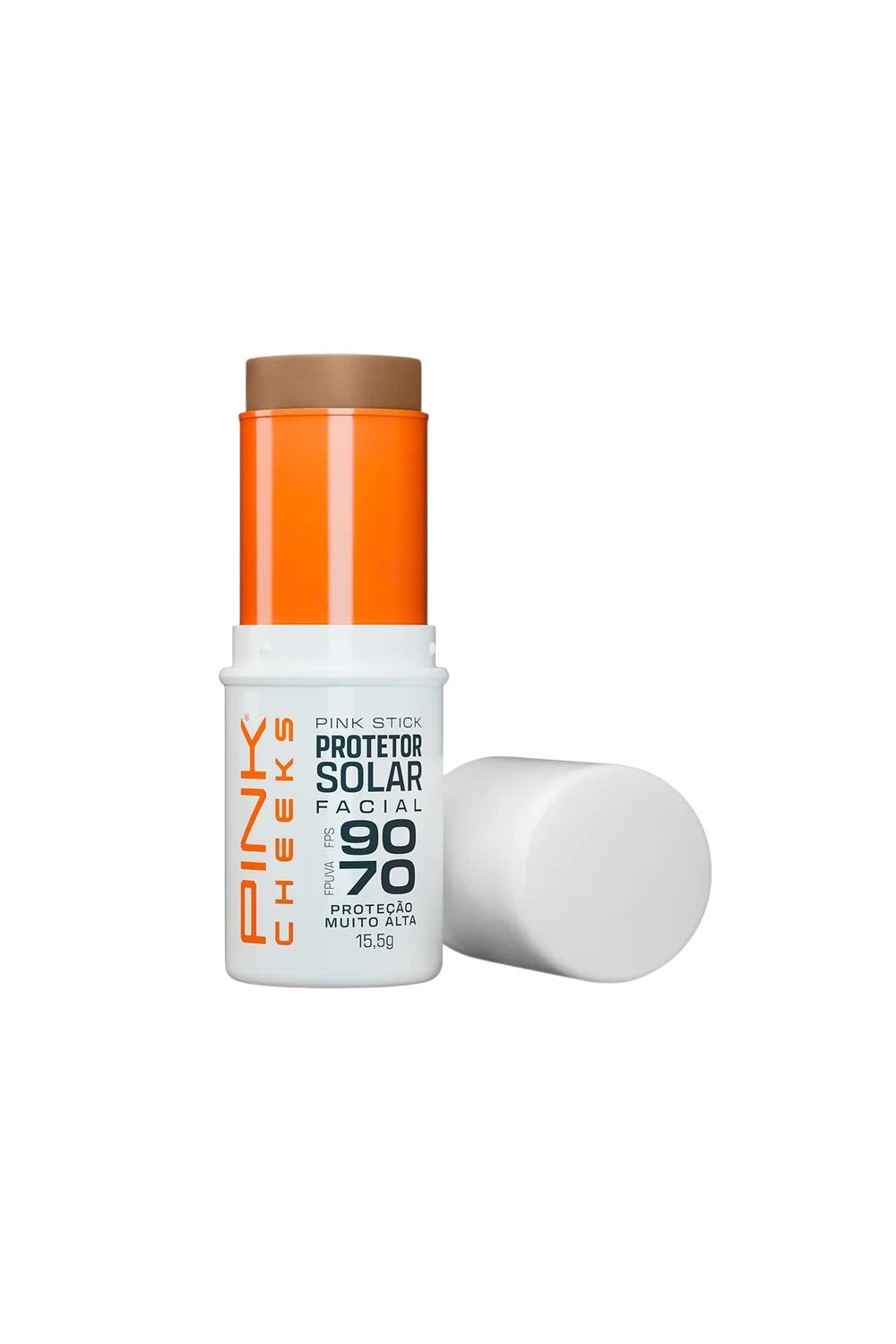 Protetor solar facial em bastão SPORTBR Pink Cheeks cor 42km com FPS 90 e alta proteção contra luz visível