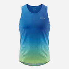Regata de corrida masculina SPORTBR AirMesh azul degradê com tecido respirável e detalhes refletivos